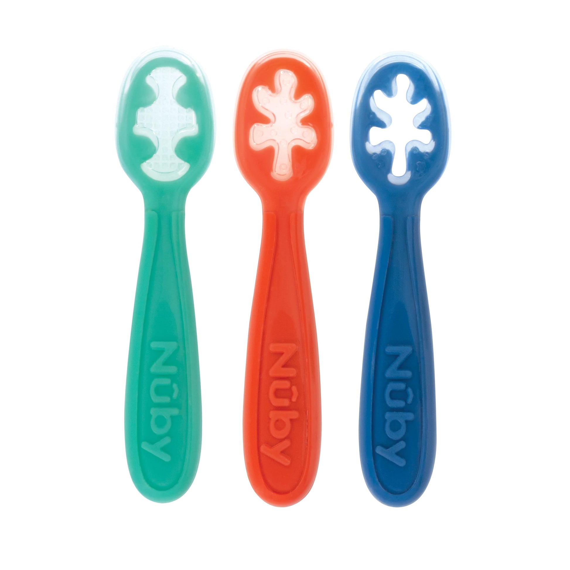 Juego de Cucharas Nuby Verde Silicona fácil de Agarrar para Bebé 6+ Meses
