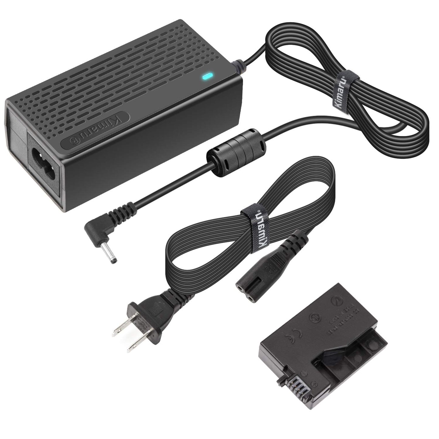 Kimaru Adaptador de Corriente CA LP-E8 Dummy Battery DR-E8 Kit de Acoplador DC para Cámaras Canon T2i, T3i, T4i, T5i, 700D, 650D, 600D, 550D, Kiss X4, X5, X6i, X7i
