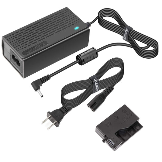 Kimaru Adaptador de Corriente CA LP-E8 Dummy Battery DR-E8 Kit de Acoplador DC para Cámaras Canon T2i, T3i, T4i, T5i, 700D, 650D, 600D, 550D, Kiss X4, X5, X6i, X7i