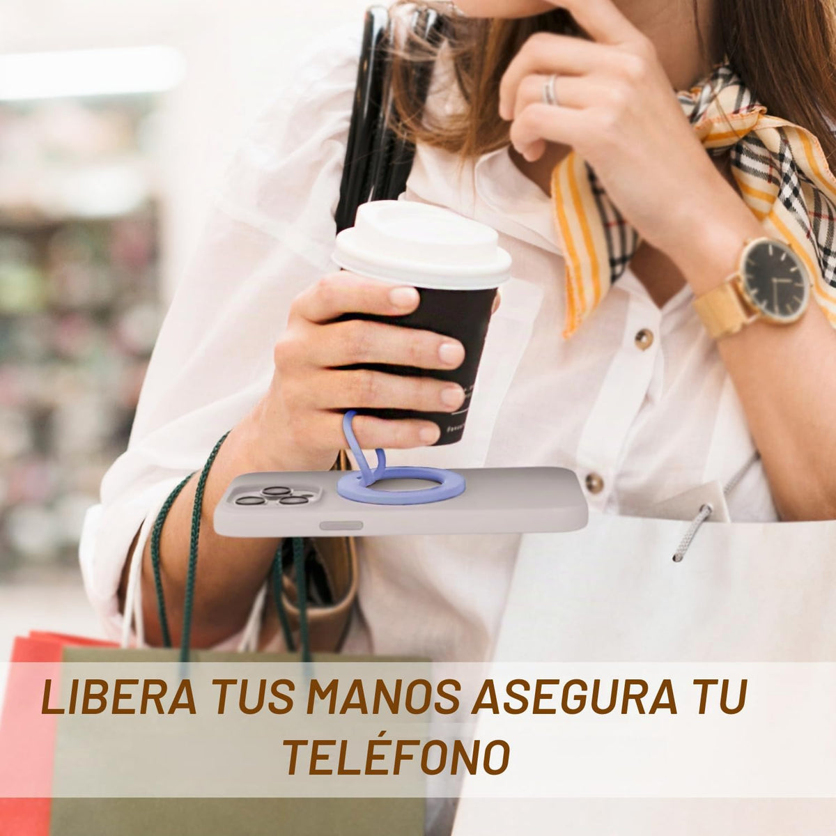 Agarre Magnético Ultradelgado Vitomas Ultramarino con Anillo Doble para iPhone