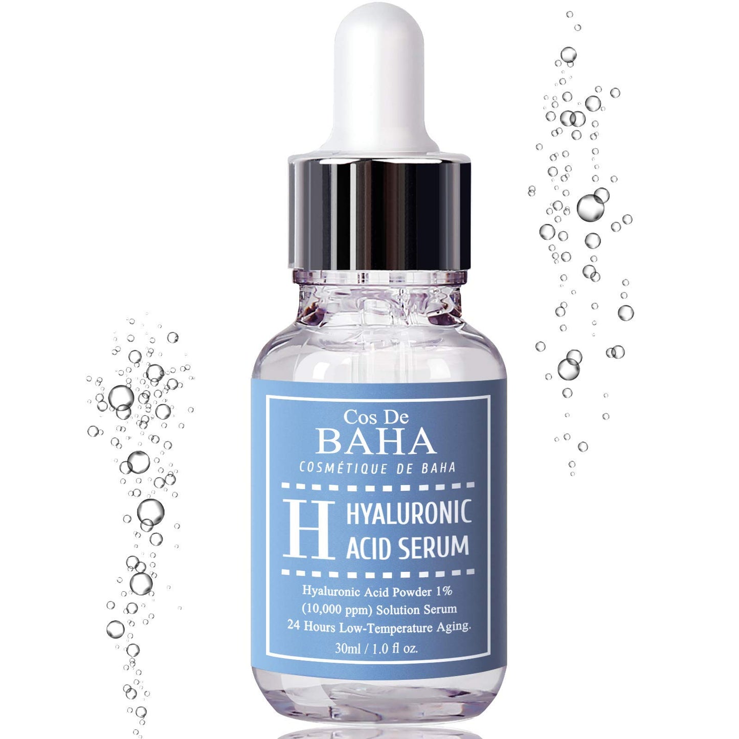 CosDeBAHA Pure 100% Hyaluronic Acid Moisturizer Serum, anti-aging, anti-wrinkles, Original Collagen Booster, Plumping, Softens Fine Lines, HA Powder 1%, Natural Facial Skin Care, paraben-free, 1Fl.oz