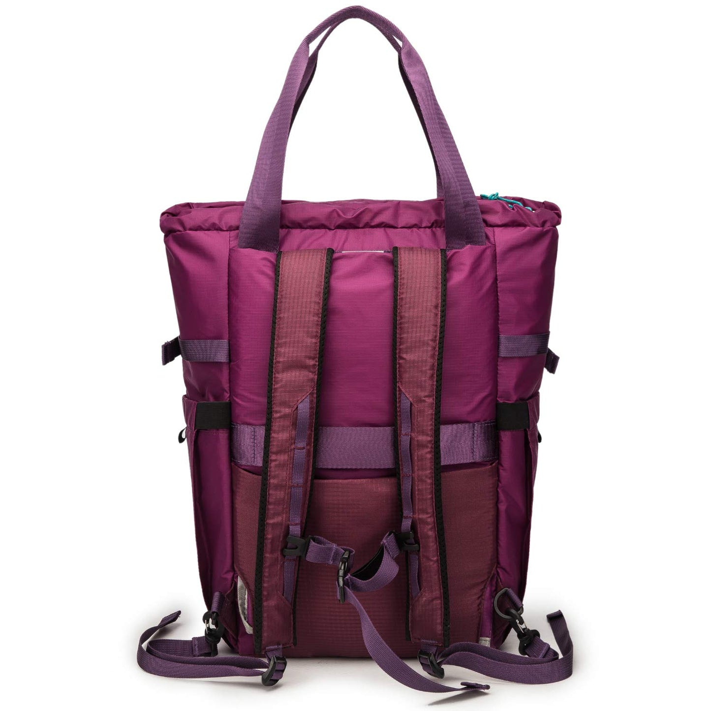 Ultra Lightweight Convertible Travel Nappy Bag Backpack With A Casual Sporty Design. (Plum Wine)