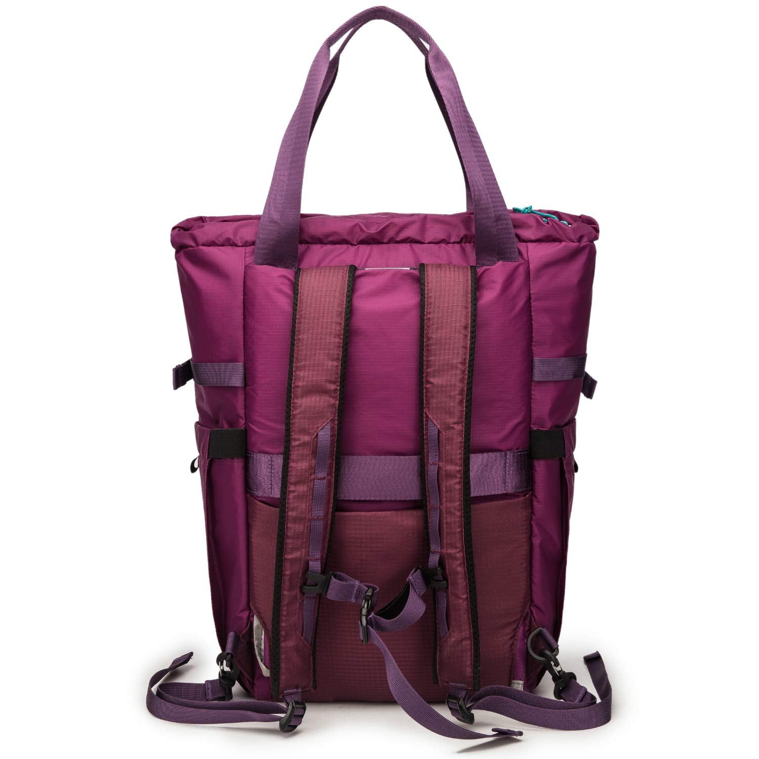 Ultra Lightweight Convertible Travel Nappy Bag Backpack With A Casual Sporty Design. (Plum Wine)