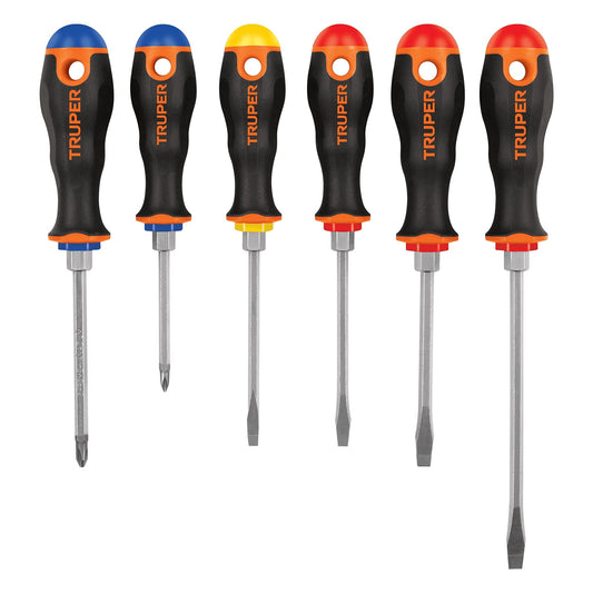 Juego de Desarmadores Truper Naranja Mango Comfort Grip