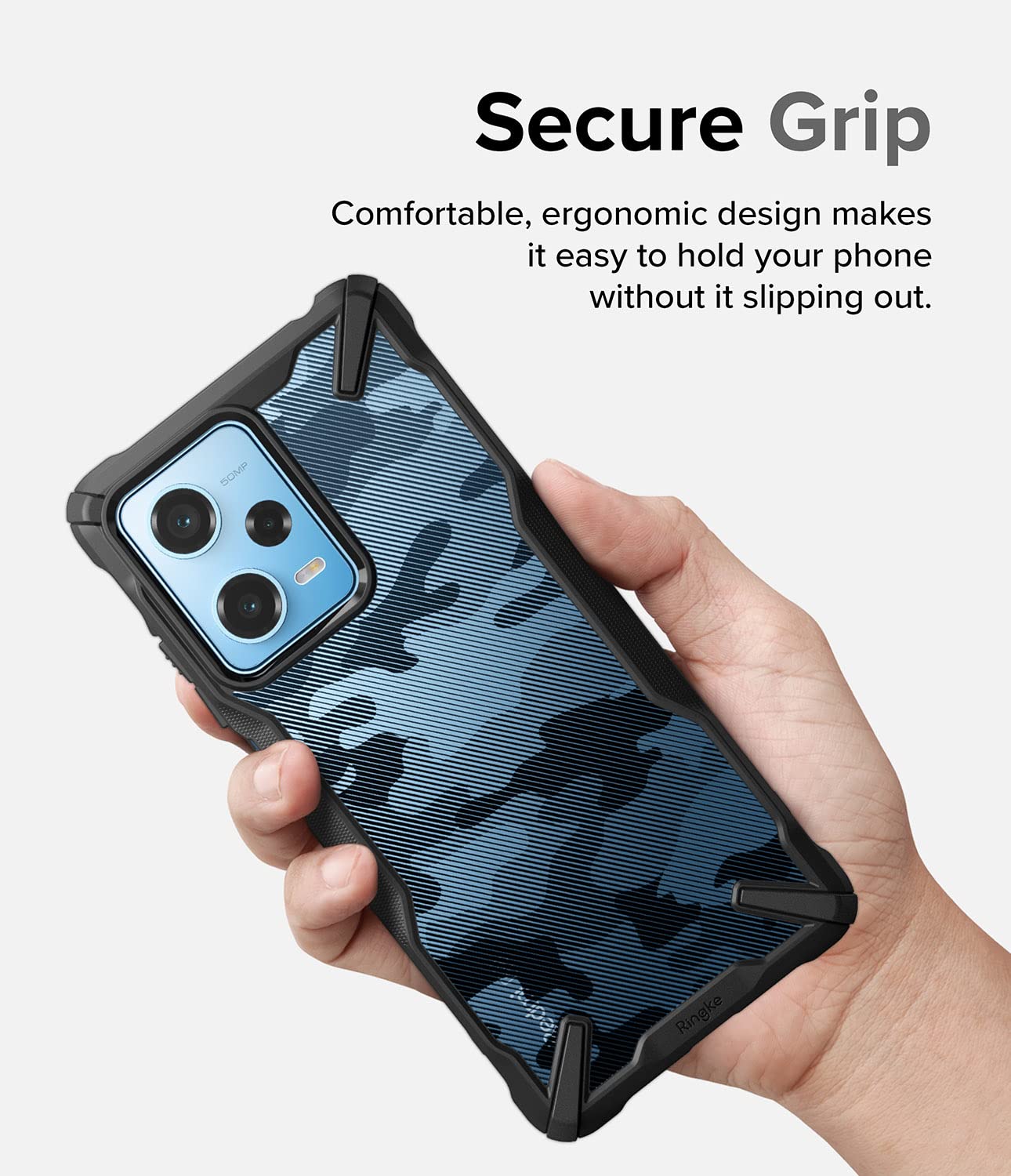 Funda Parachoques Ringke Fusion-X Camo Black Resistente a Impactos para Redmi Note 12 Pro 5G / Poco X5 Pro 5G