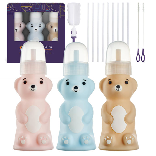 Pajitas Largas Special Supplies Transparente con Pajita de Oso de Miel a Prueba de Derrames y Resistente a Fugas