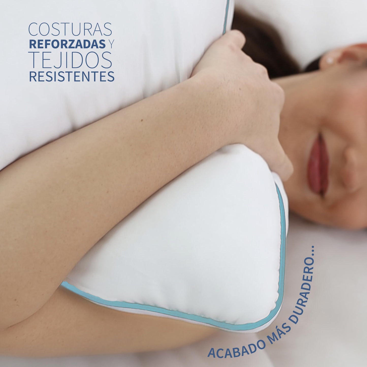 Almohadas TESSO HOME Azul Hipoalergénicas de Firmeza Media y Suaves Lavables Estándar