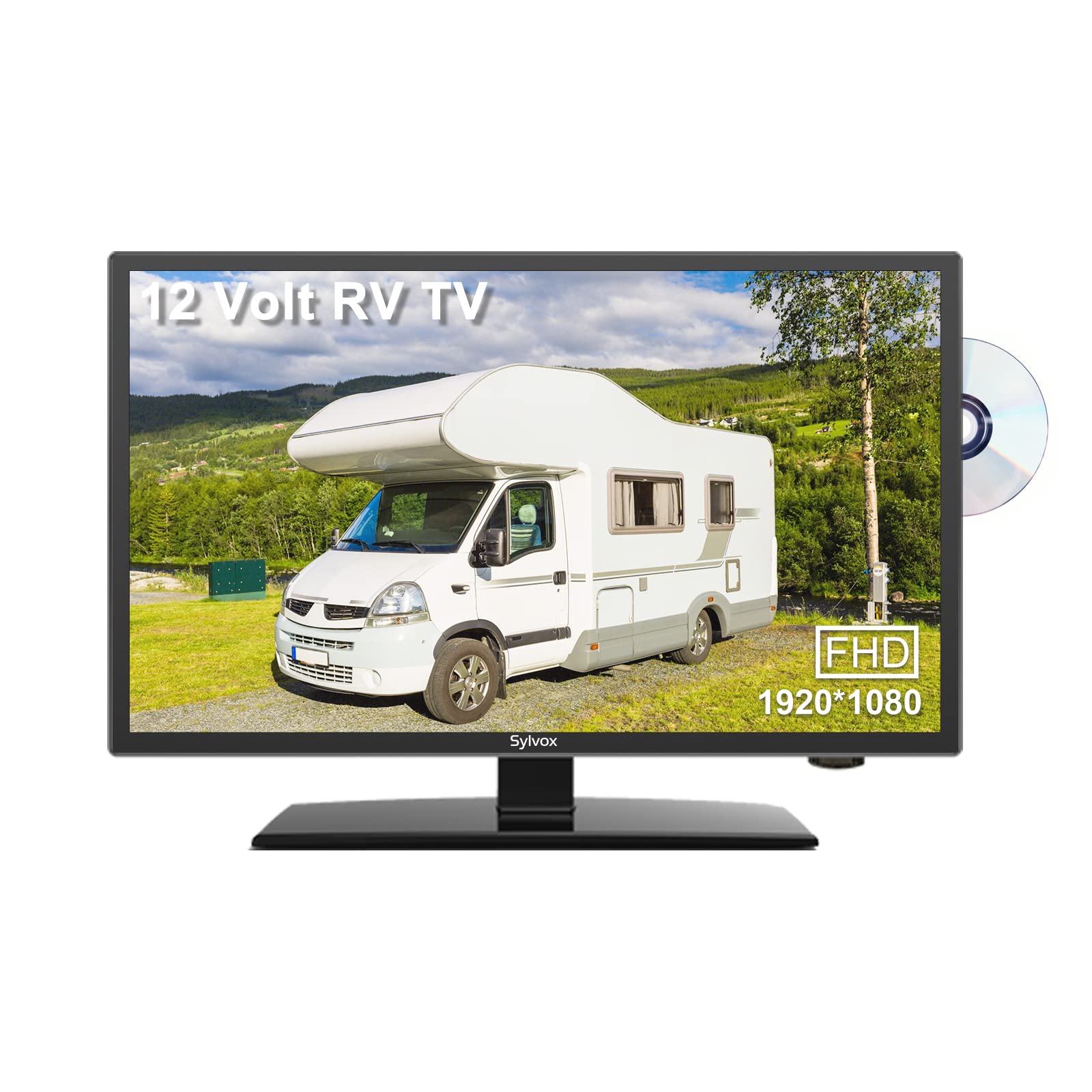 Televisión SYLVOX RV 1080P Negro Compatible para Coche y Autocaravana