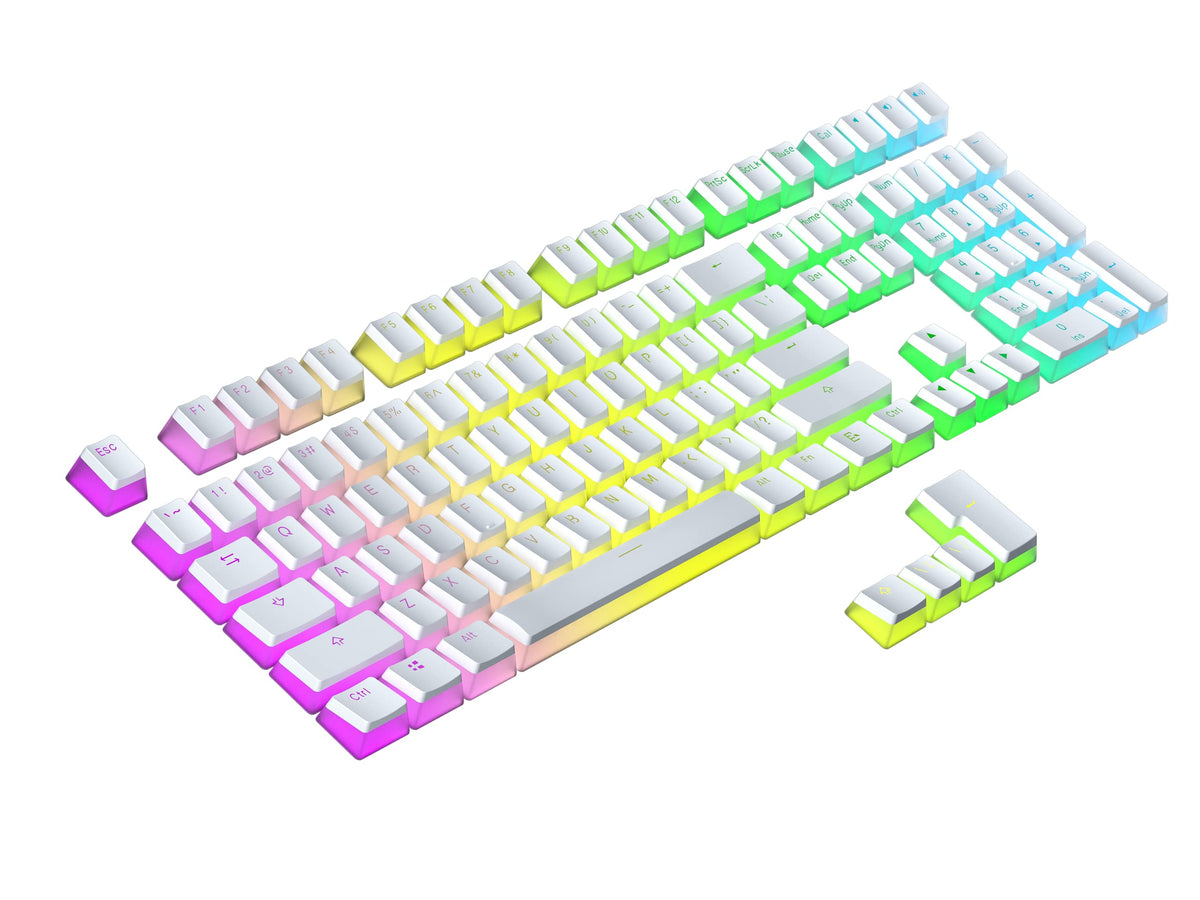 Teclas PBT Ranked Blanco Diseño Translúcido para Teclado Mecánico RGB