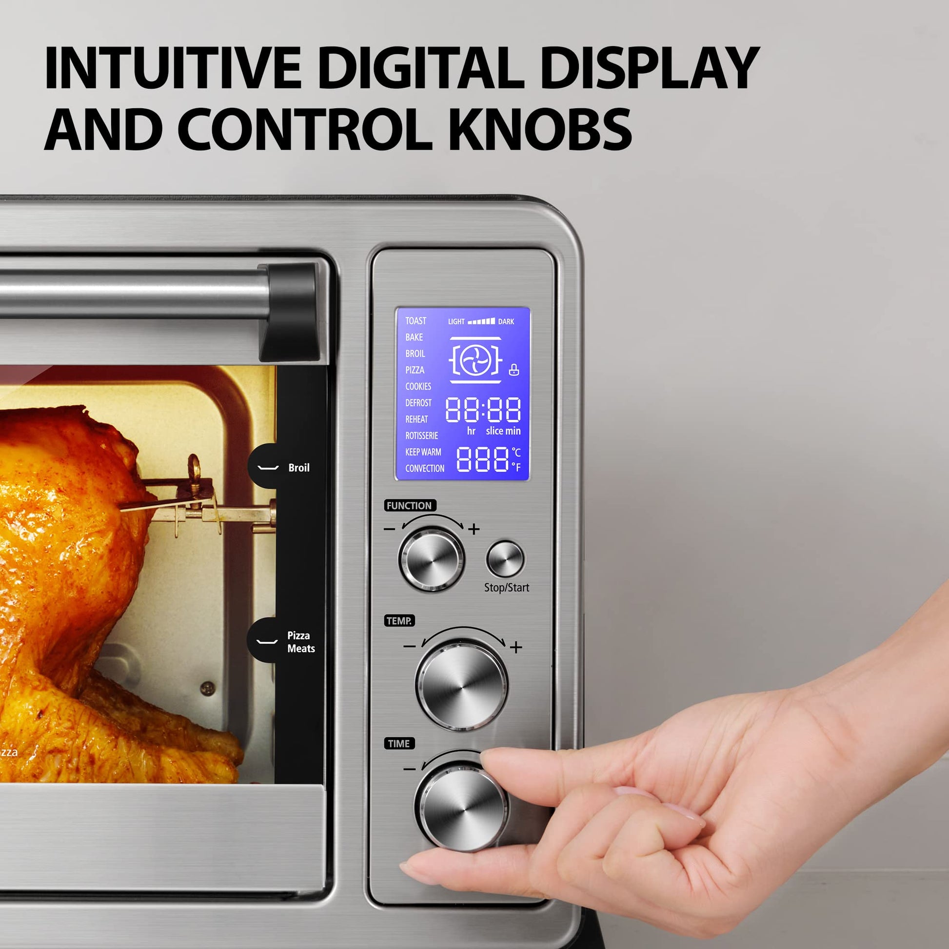 Horno Digital Toshiba Acero Inoxidable Función Convección para Pan y Pizza