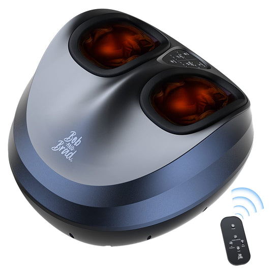 BOB AND BRAD Máquina masajeadora de pies con calor y control remoto, masajeador eléctrico de pies Shiatsu con 4 niveles, alivia la fascitis plantar y el dolor de neuropatía, se adapta a pies hasta hombres, talla 12