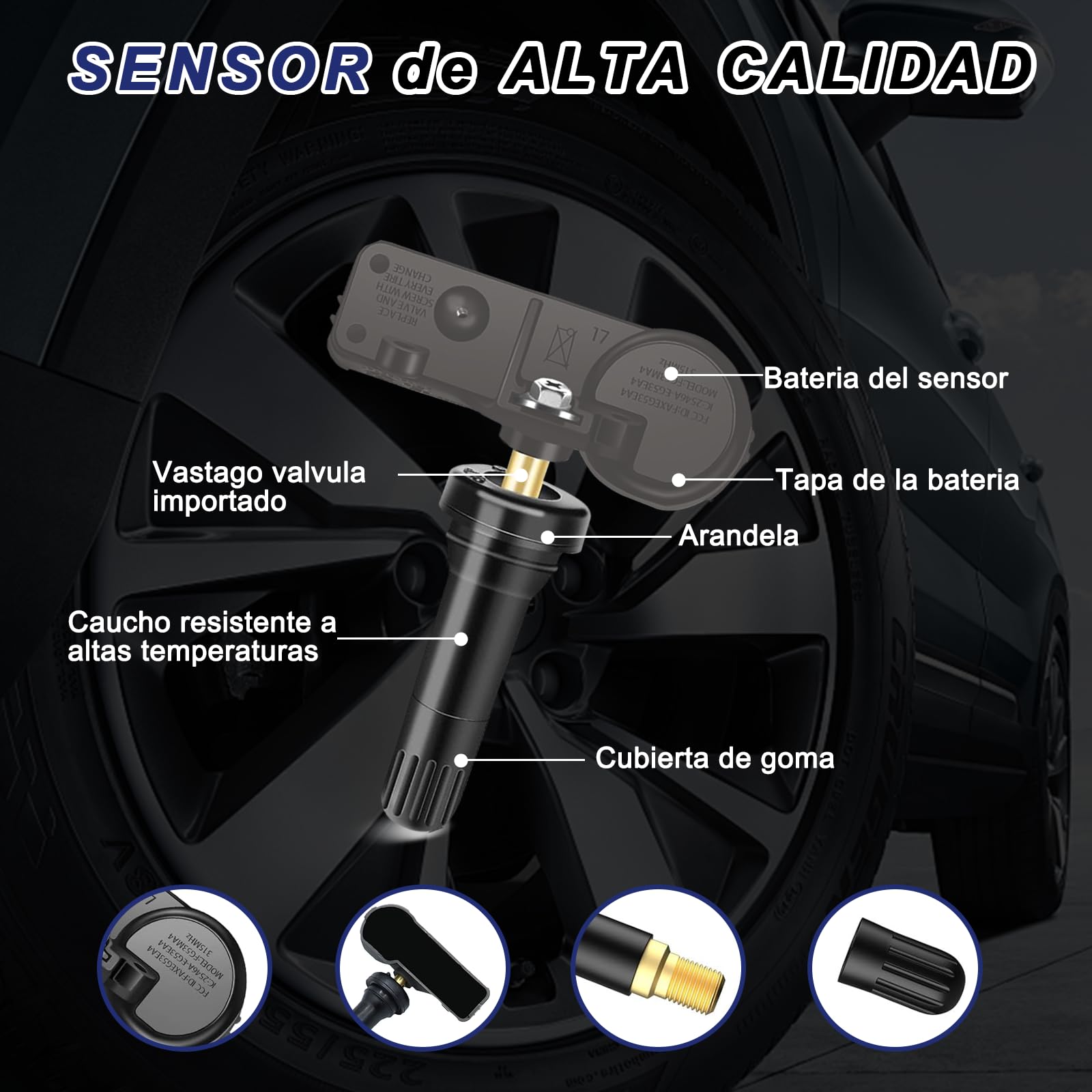 Sensor TPMS MYAIOL 315MHZ Compatible con Chevy GMC Buick Cadillac Pontiac 4 Piezas