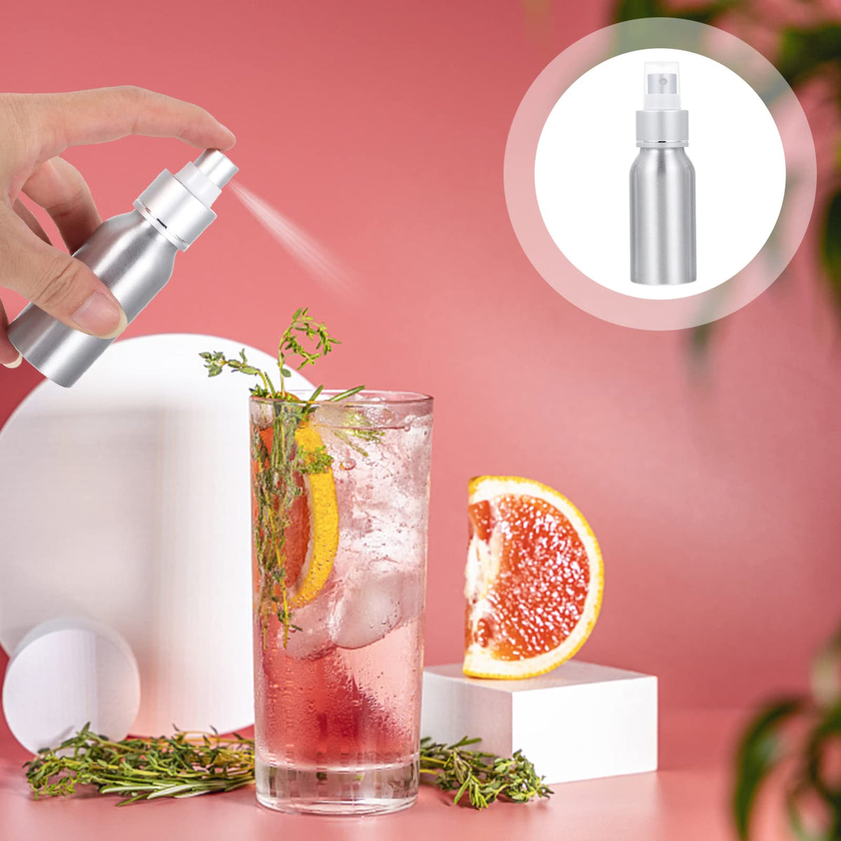 PACKOVE Botellas de Vidrio con Pulverizador para Cócteles, Pulverizador de Barra, Pulverizador Portátil Recargable para Perfume, para Spritz, Amargo, Absenta, Vermú de 50 Ml.