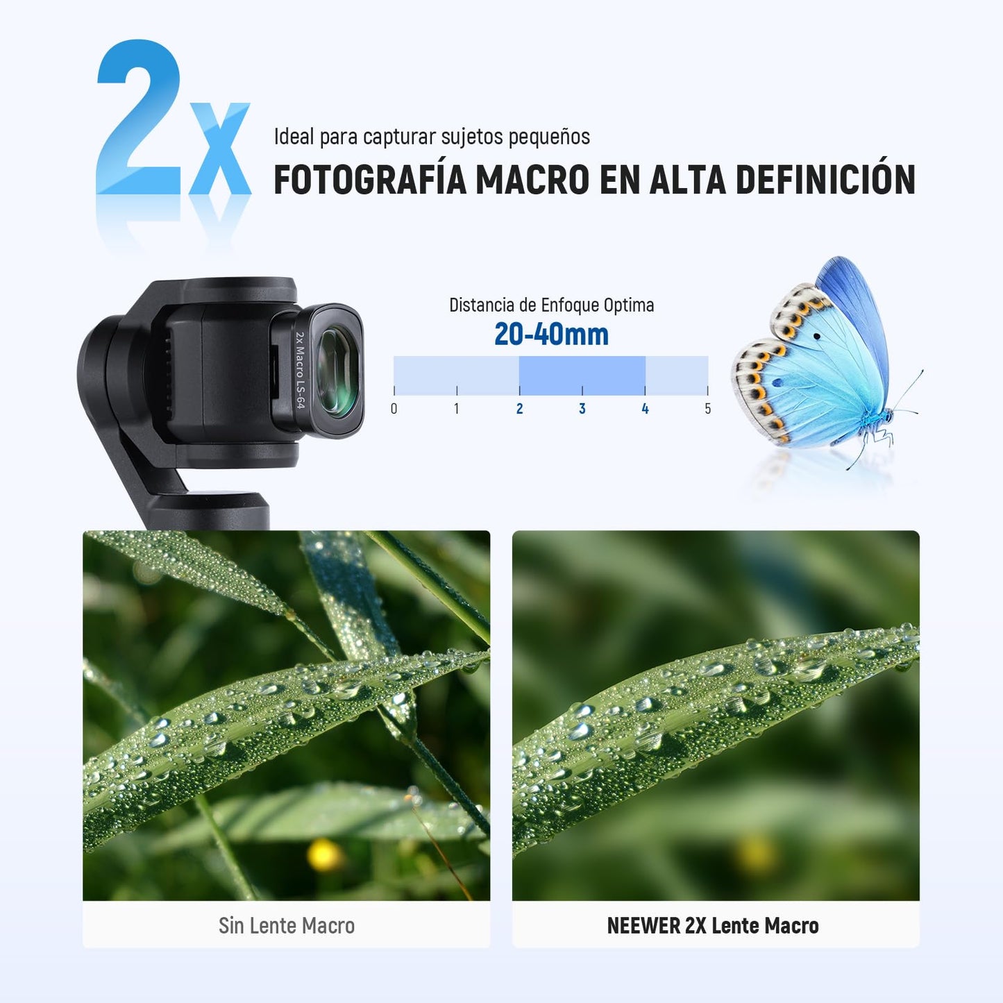 Lente Macro NEEWER Multicapa Vidrio Óptico HD para dji Osmo Pocket 3