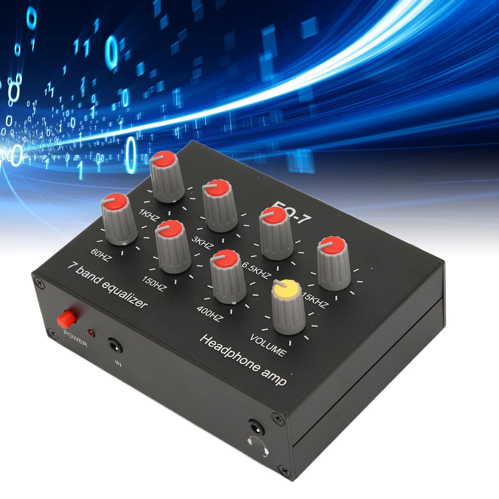 GOWENIC Ecualizador de Sonido de 7 Bandas de Doble Canal con Ajuste de Graves Altos de 12 DB, Salida de Entrada, Interfaz de 3,5 Mm, Compatible con Auriculares para Audio de Automóvil