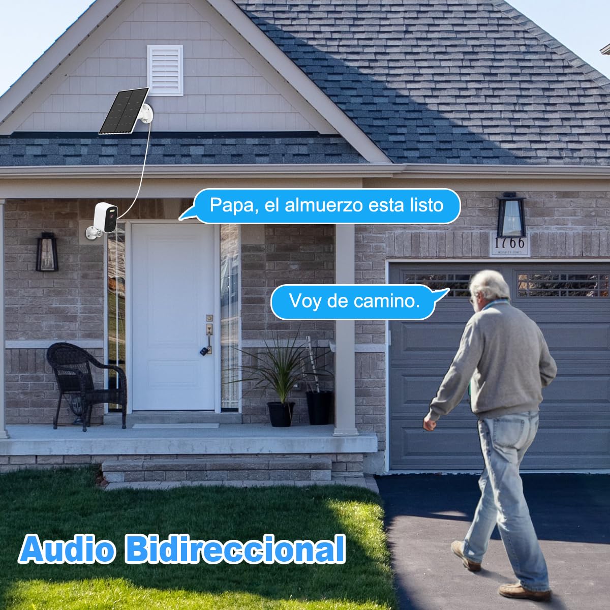 Cámara de Seguridad EASYTAO D21 Blanca Recargable con Batería y Panel Solar para Exteriores