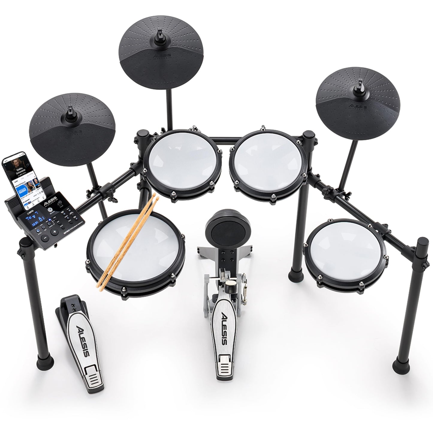 Kit Batería Electrónica Alesis Nitro Max Negra con Parches Malla y Bluetooth