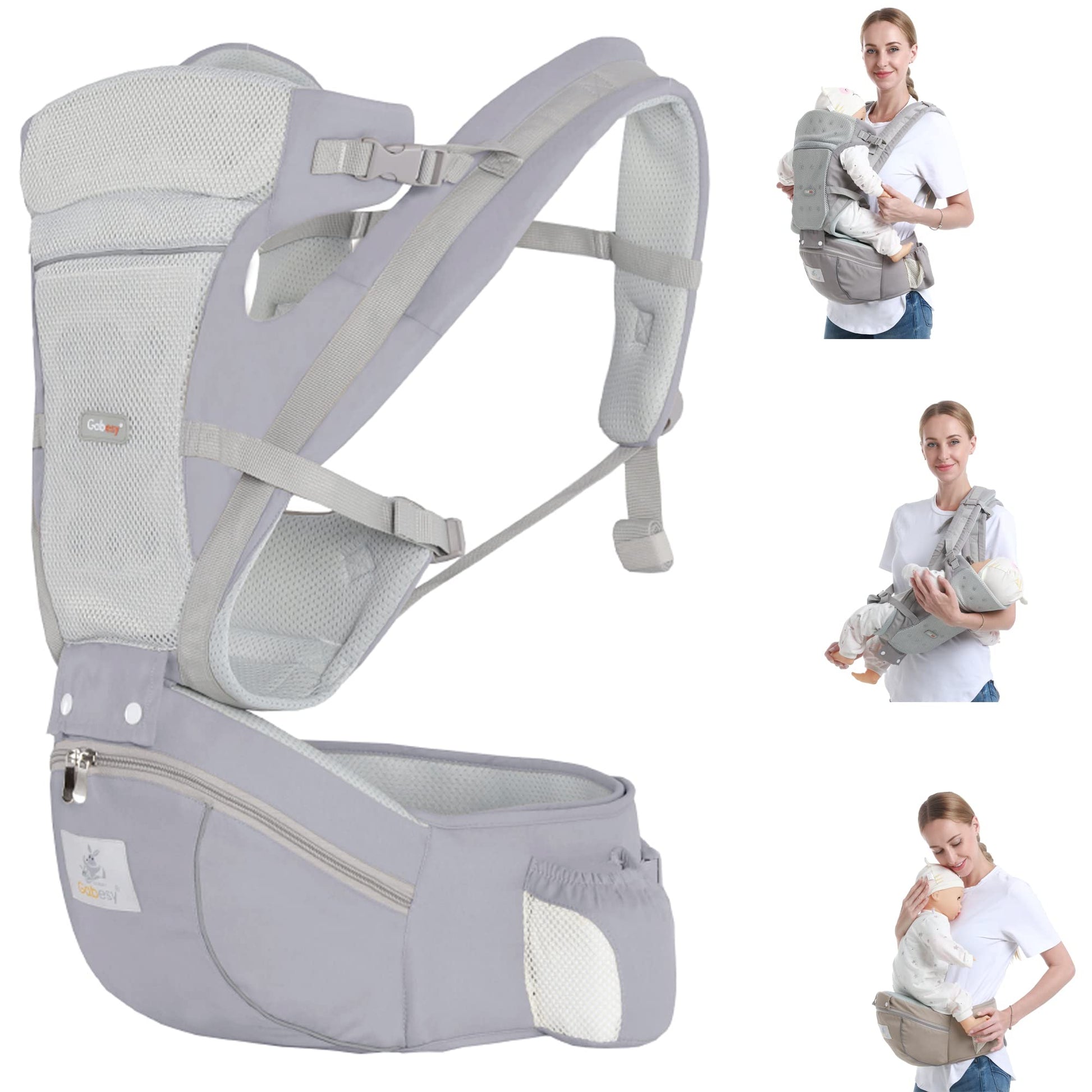 Canguro SNORF Amarillo Ergonómico y Ajustable con Asiento para las Caderas para Bebés de 0 a 36 Meses