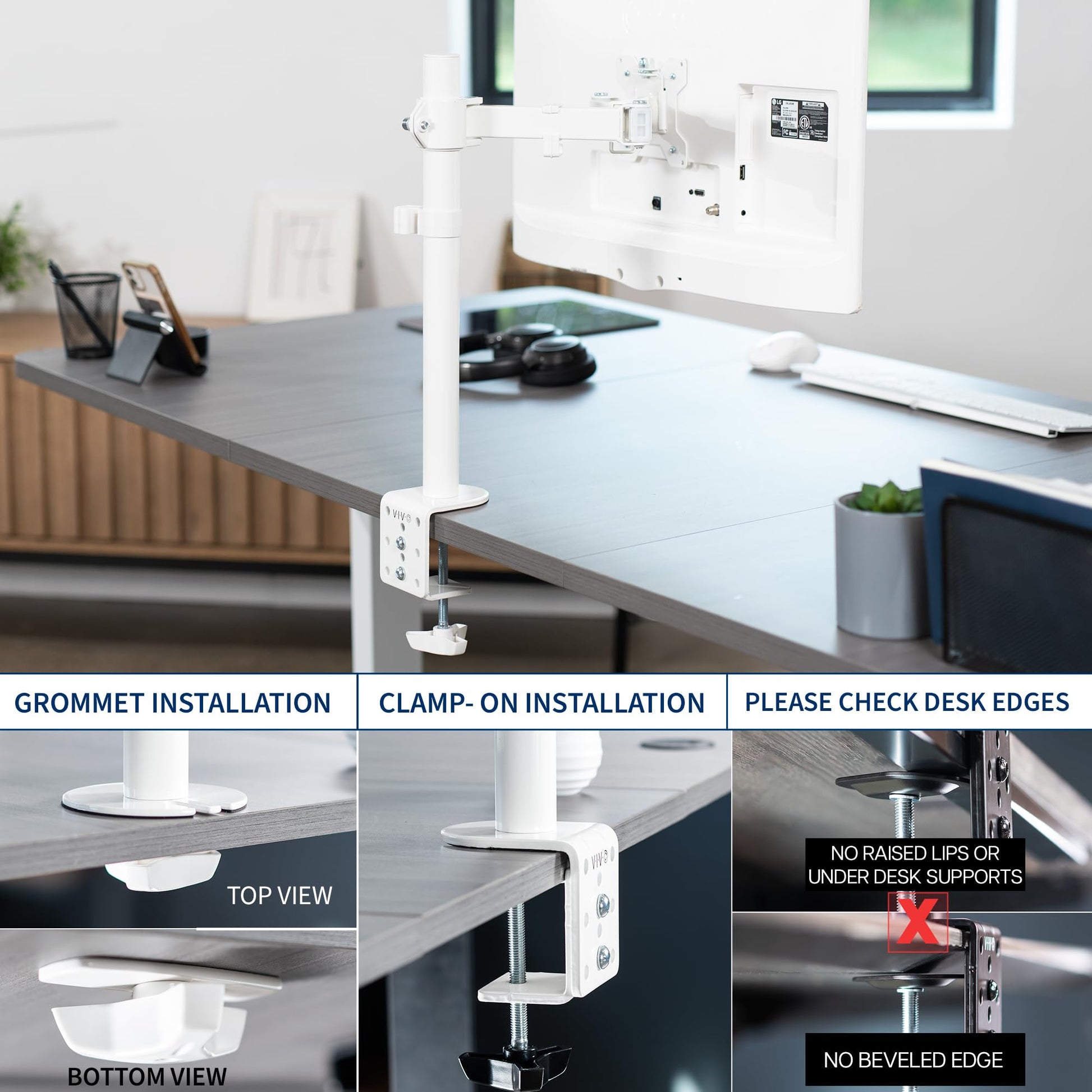 Soporte de Computadora VIVO Negro Ajustable para Pantalla ultrawide 38 Pulgadas