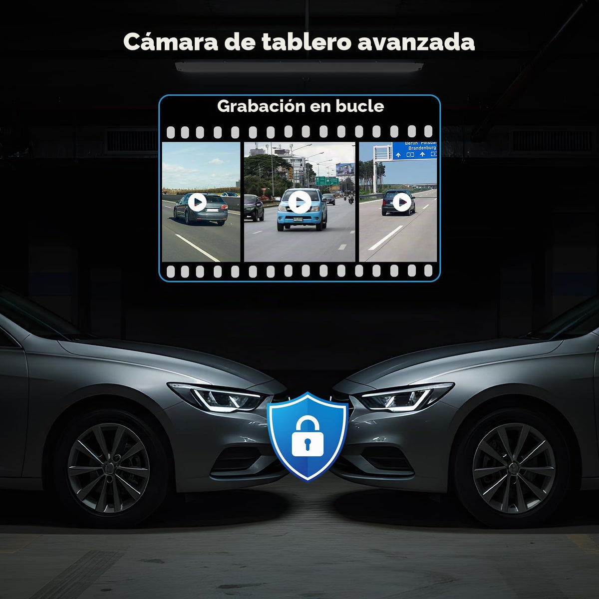 Visualización Carplay Volam 9.26 Pulgadas Negro con Cámara de Salpicadero 4K Compatible con Apple Carplay y Android Auto