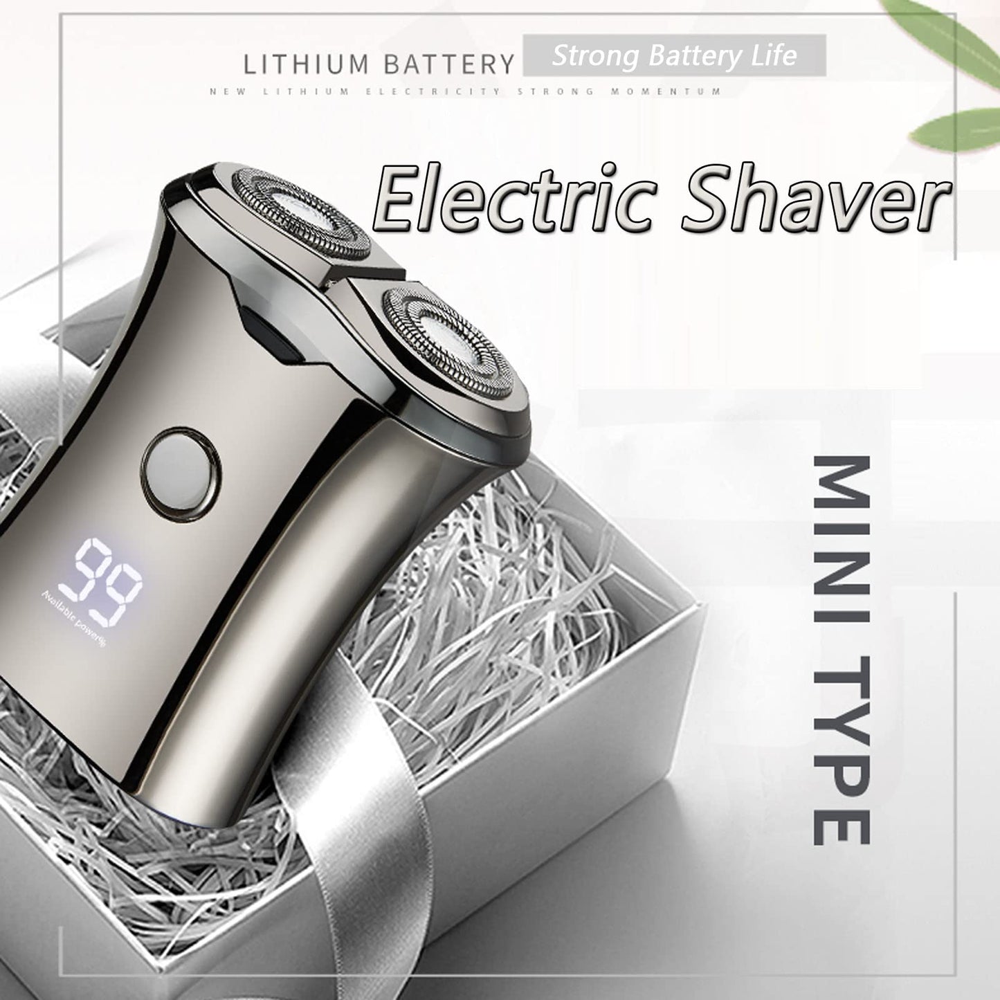 Mini afeitadora eléctrica de viaje para hombres - maquinilla de afeitar electrónica lavable de bolsillo - afeitadora de barba inalámbrica portátil recargable para hombres - afeitado eléctrico rotativo en seco y húmedo