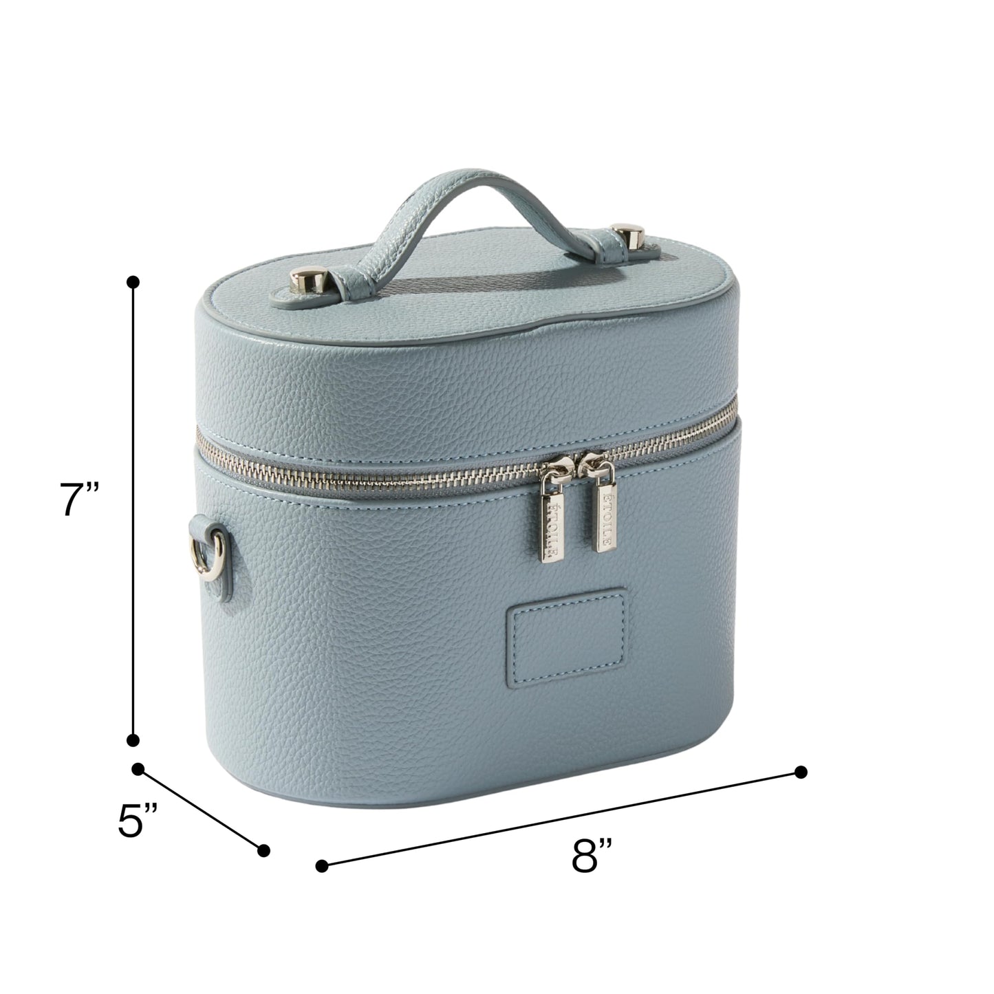 ETOILE - Estuche de aseo ovalado, organizador de bolsa de maquillaje de viaje con correa para el hombro y divisor extraíble, Azul robin , Mini estuche de viaje cosmético