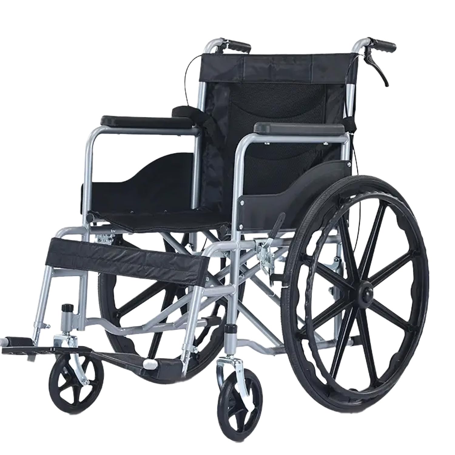 Silla de Ruedas Andafacil Todo Terreno Negro Económica Portátil Alta Calidad para Adultos Mayores