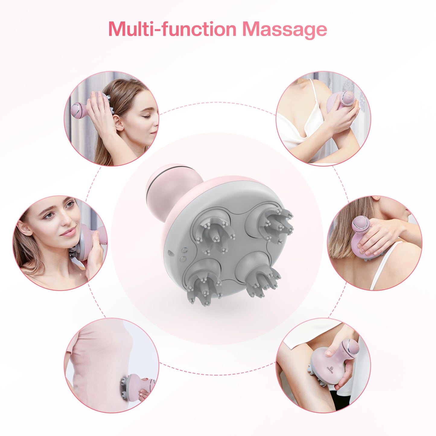 COMFIER Masajeador De Cuero Cabelludo Crecimiento Del Cabello, Masajeador De Cabeza Impermeable Scalp Stress Relax Con 84 Nodos De Masaje, Rascador De Cabeza Portátil, Masajeador Amasador De