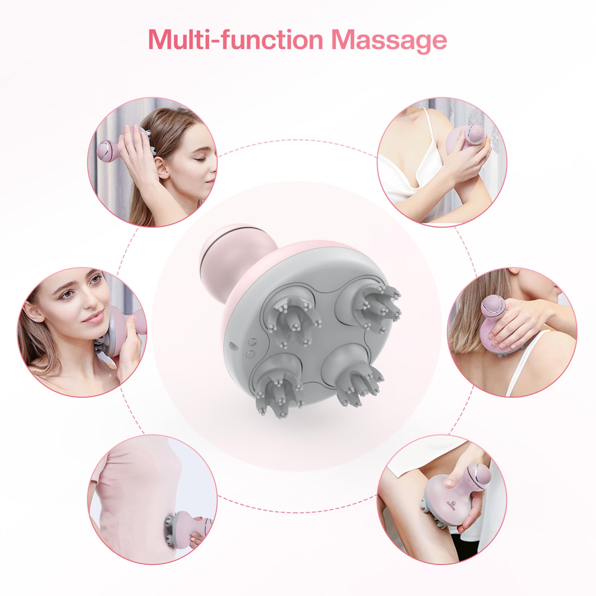 COMFIER Masajeador De Cuero Cabelludo Crecimiento Del Cabello, Masajeador De Cabeza Impermeable Scalp Stress Relax Con 84 Nodos De Masaje, Rascador De Cabeza Portátil, Masajeador Amasador De