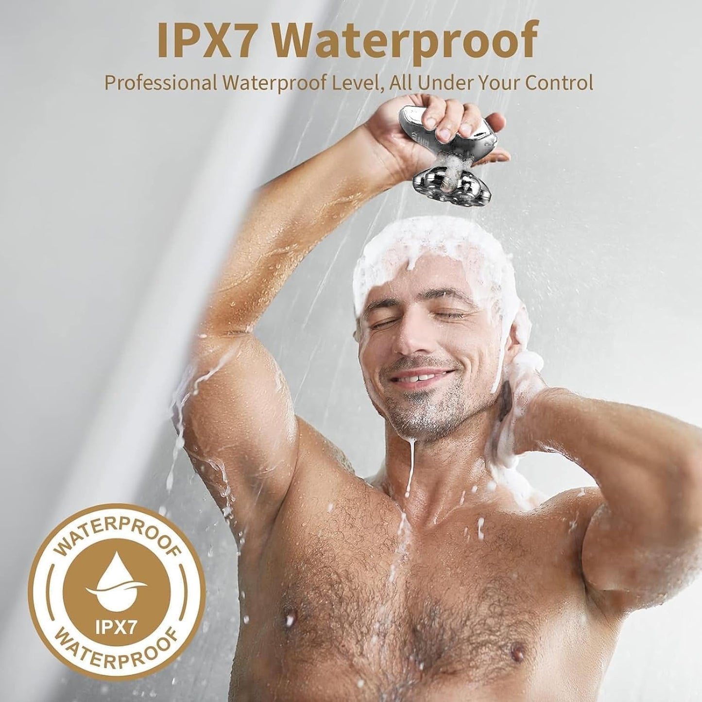 SHPAVVER - Afeitadoras de cabeza para hombres calvos: maquinilla de afeitar eléctrica 5 en 1 - IPX7 - Kit de afeitado impermeable para balder - Turbo velocidad y cuchillas de precisión (blanco plata)