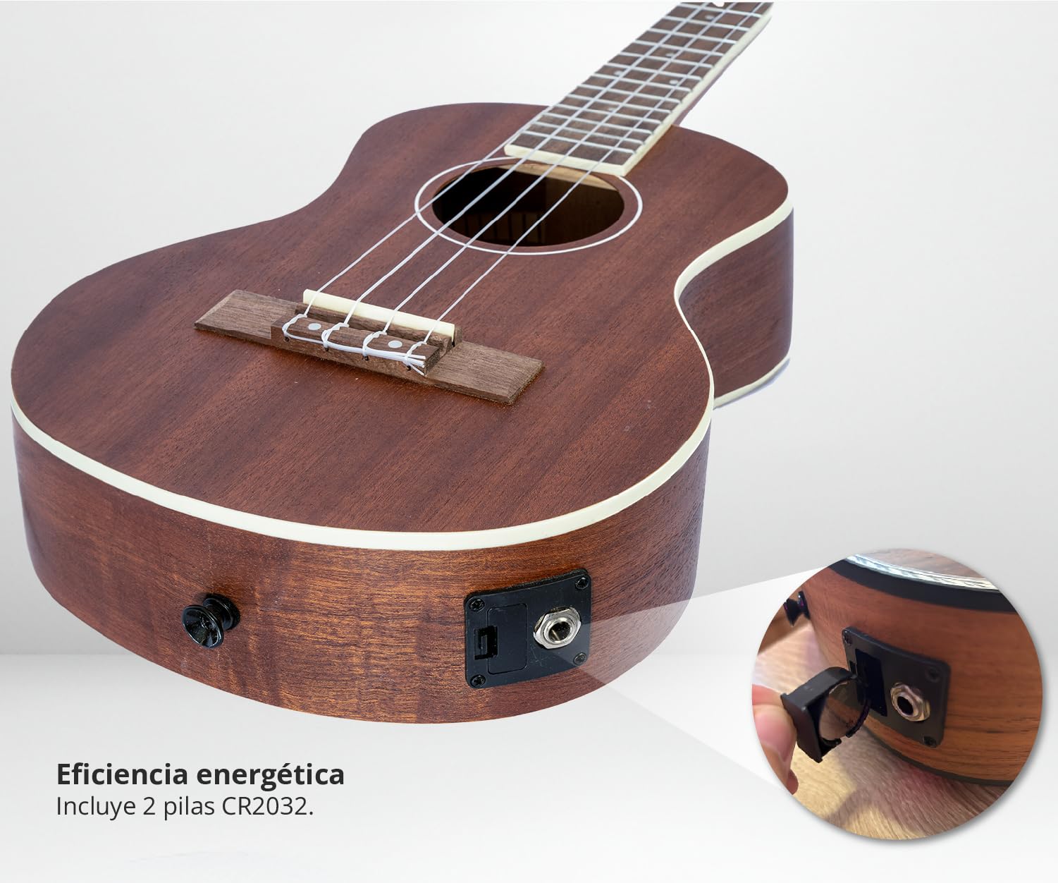 BAMBOO, Ukulele Tenor Sapele Electroacústico con Funda