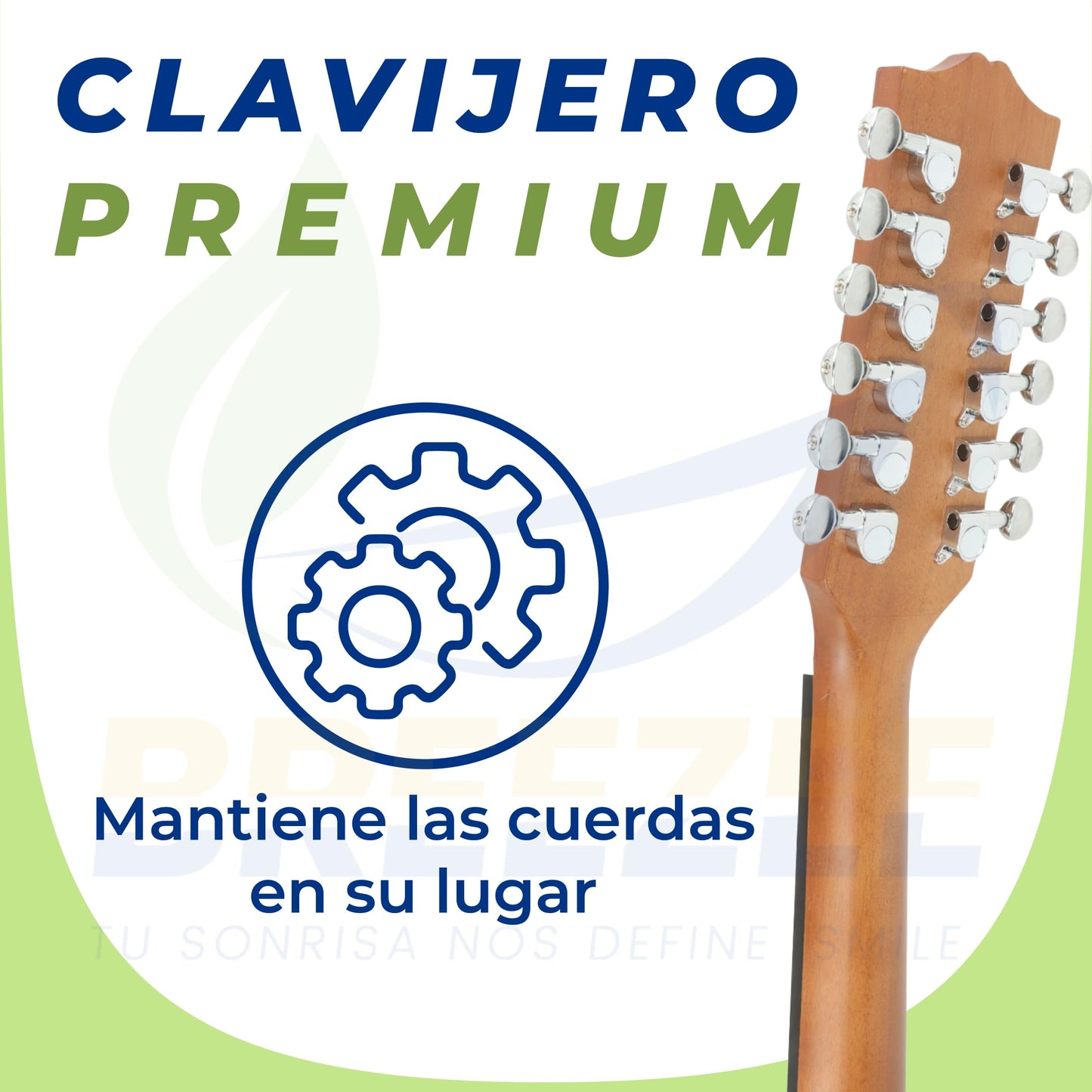 BREEZEE Guitarra Acústica Docerola de 42 Pulgadas, 12 Cuerdas, Fabricada en Nogal Incluye Accesorios, Set de Cuerdas Extra, Funda Transportadora, Capo, Correa, Plumillas y Afinador, Guitarra de Abeto