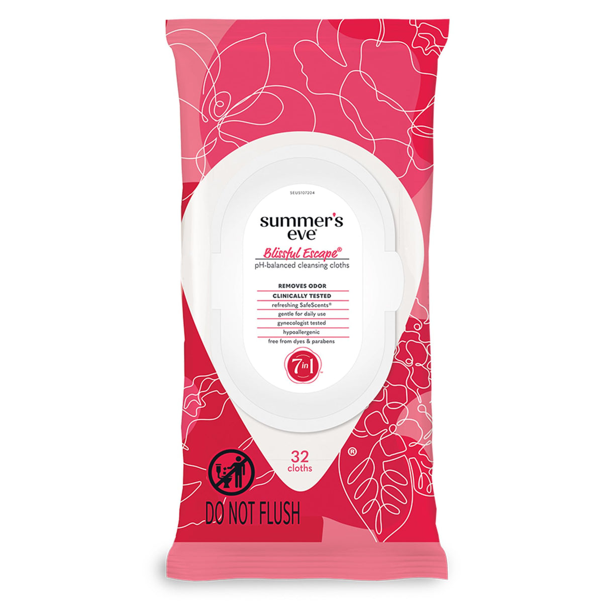 Summer's Eve Cleansing Cloths | Blissful Escape | pH-Balanced | 32 Count