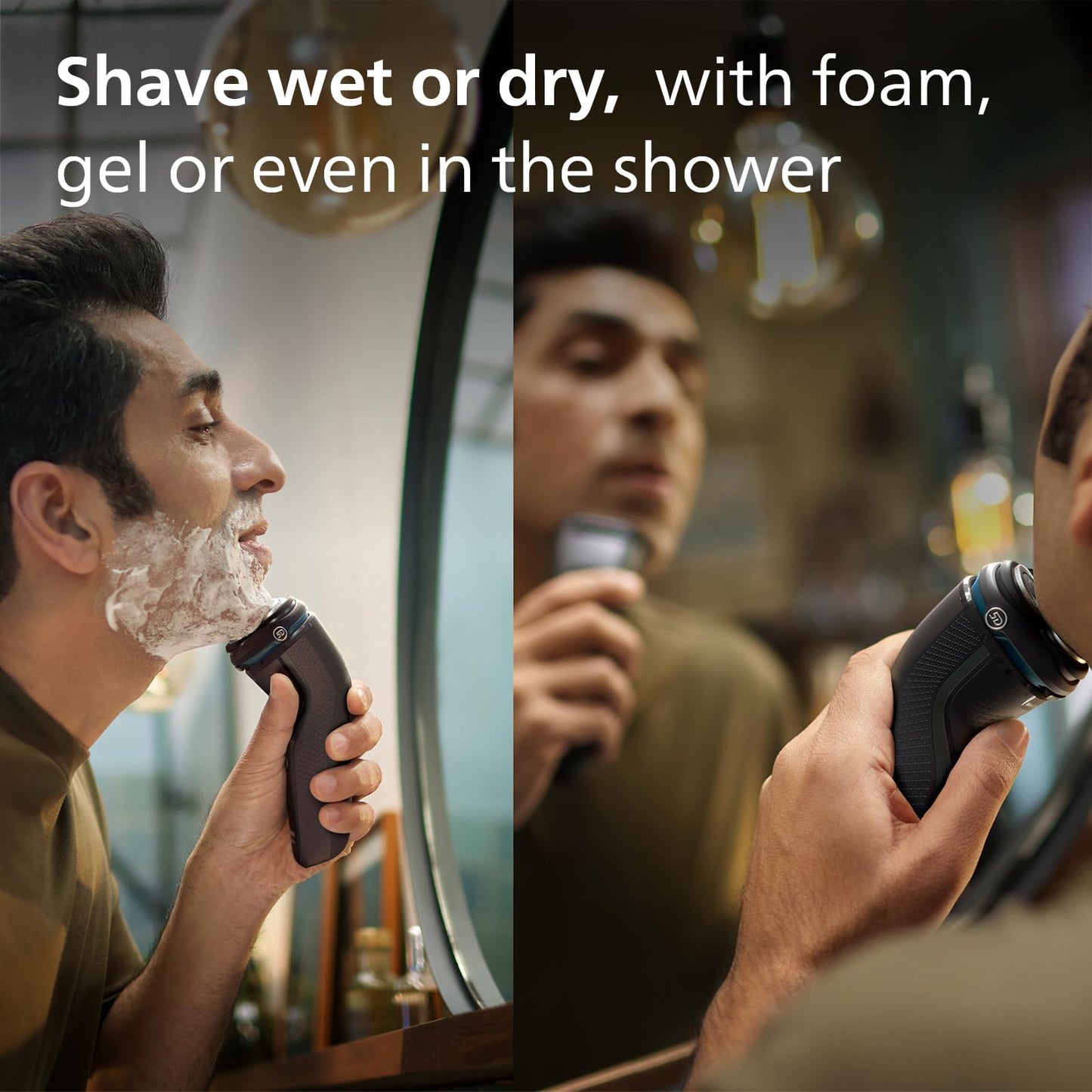Philips Shaver Series 3000 - Maquinilla de afeitar eléctrica recargable para hombre (acero metálico)
