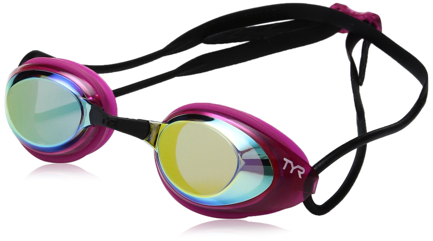Gafas de Natación TYR Blackhawk Racing Espejadas Negro Rosado Dorado para Mujer