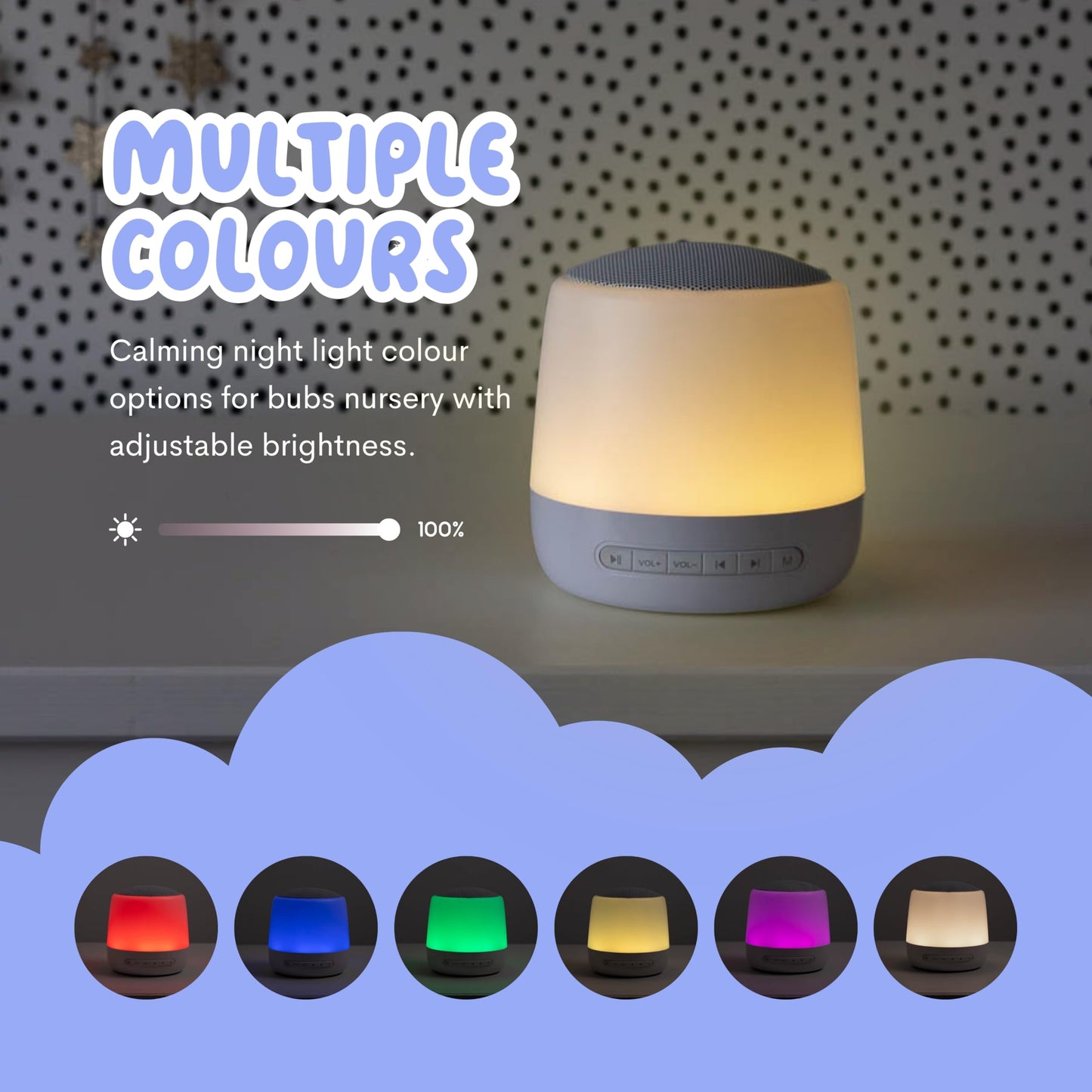 The Midwife Mumma Baby Sound Machine and Sleep Light, 34 sonidos calmantes, ruido blanco para bebés y adultos, función controlada por la aplicación