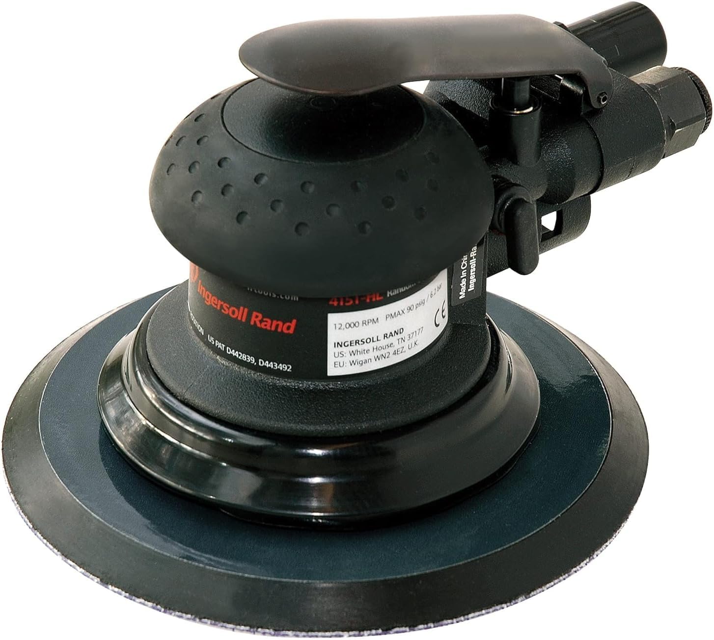 Ingersoll Rand 4151-HL Lijadora de aire orbital aleatoria, órbita de 3/16", gancho y bucle de 6", 12,000 RPM, 0.2HP.