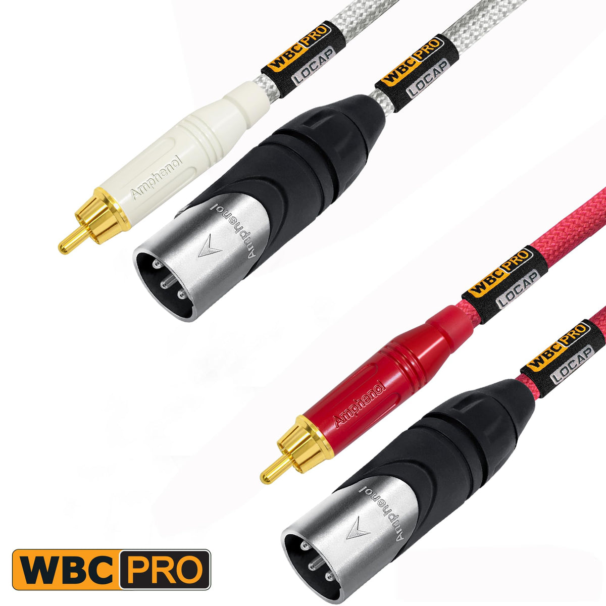 Cable de Interconexión RCA a XLR WBC-PRO-LOCAP 3 Pies Baja Capacitancia Audiófilo Profesional 22 AWG Ultra Silencioso