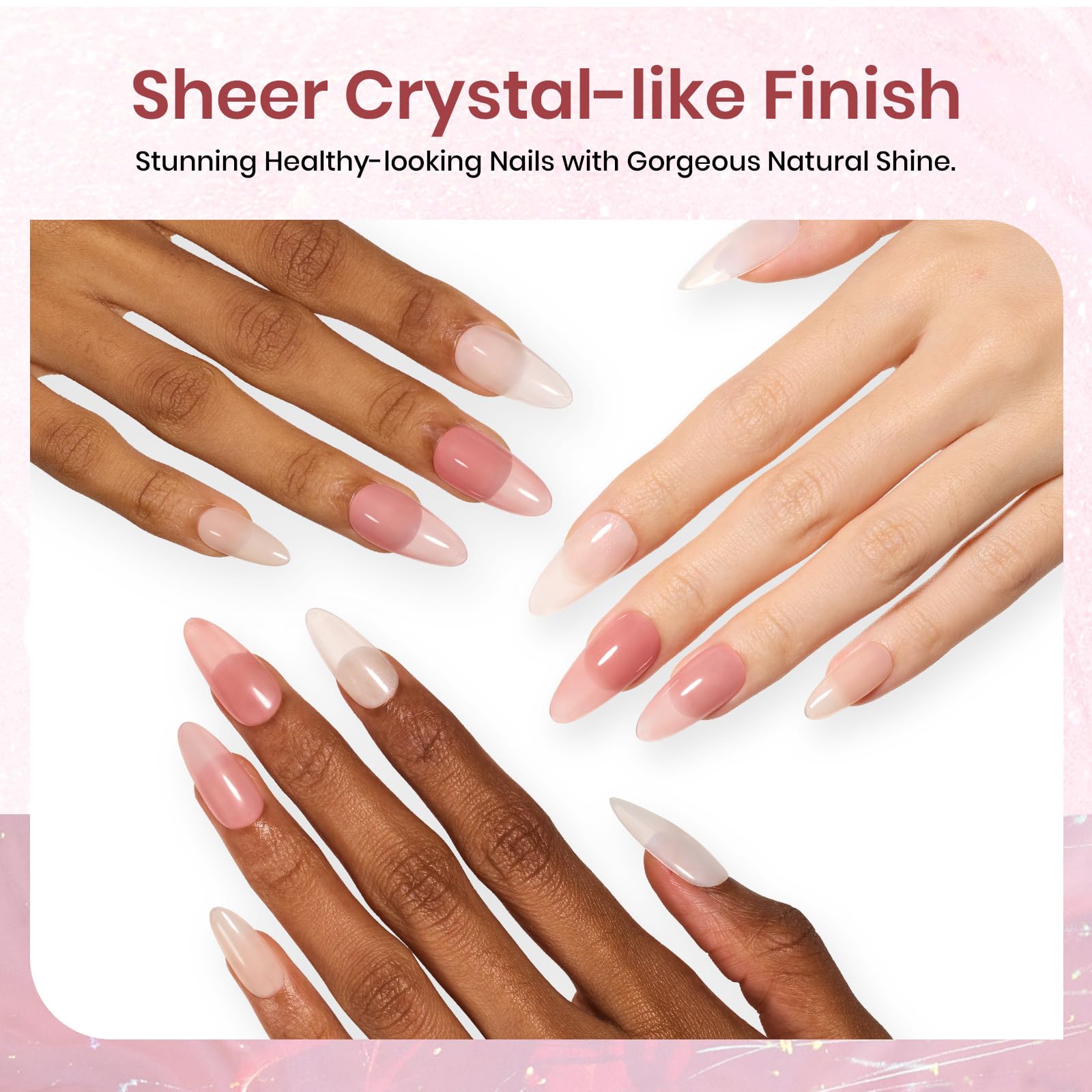 Beetles No Wipe Gel Top Coat y Base Coat Set, Soak Off LED Clear Gel Base Top Gel Glossy Shine Finish Base de esmalte de gel de larga duración y Top Coat Gel Lamp Nails Art DIY Home