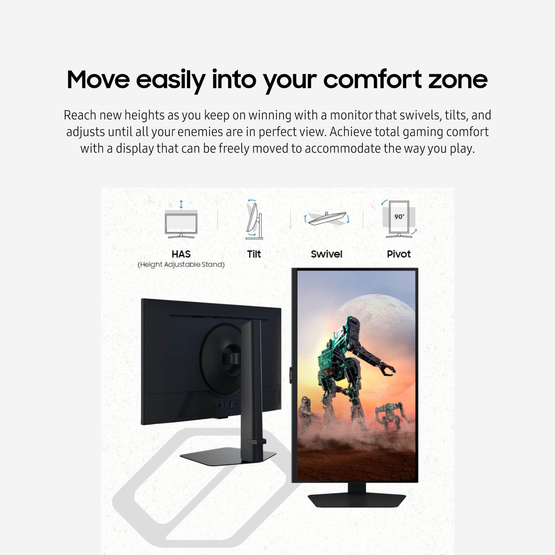 Samsung - Monitor de Juegos Compatible con G-Sync Odyssey G50D de 32 Pulgadas QHD Fast IPS de 1 ms, VESA DisplayHDR 400, 180Hz, AMD FreeSync, Soporte Ajustable, Modo Protector de Ojos, LS32DG502ENXZA