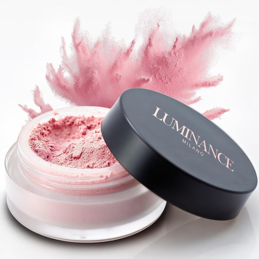 LUMINANCE MILANO Polvos Sueltos Minerales Original Ultra Pink Para Maquillaje Facial: Control De Grasa, Difuminador De Poros, Acabado Mate Sin Pliegues, Ultra Pink