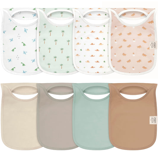 Baberos Bebé Niño y Niña Suaves Absorbentes Bonitos Colores Gran Cobertura 8 Piezas
