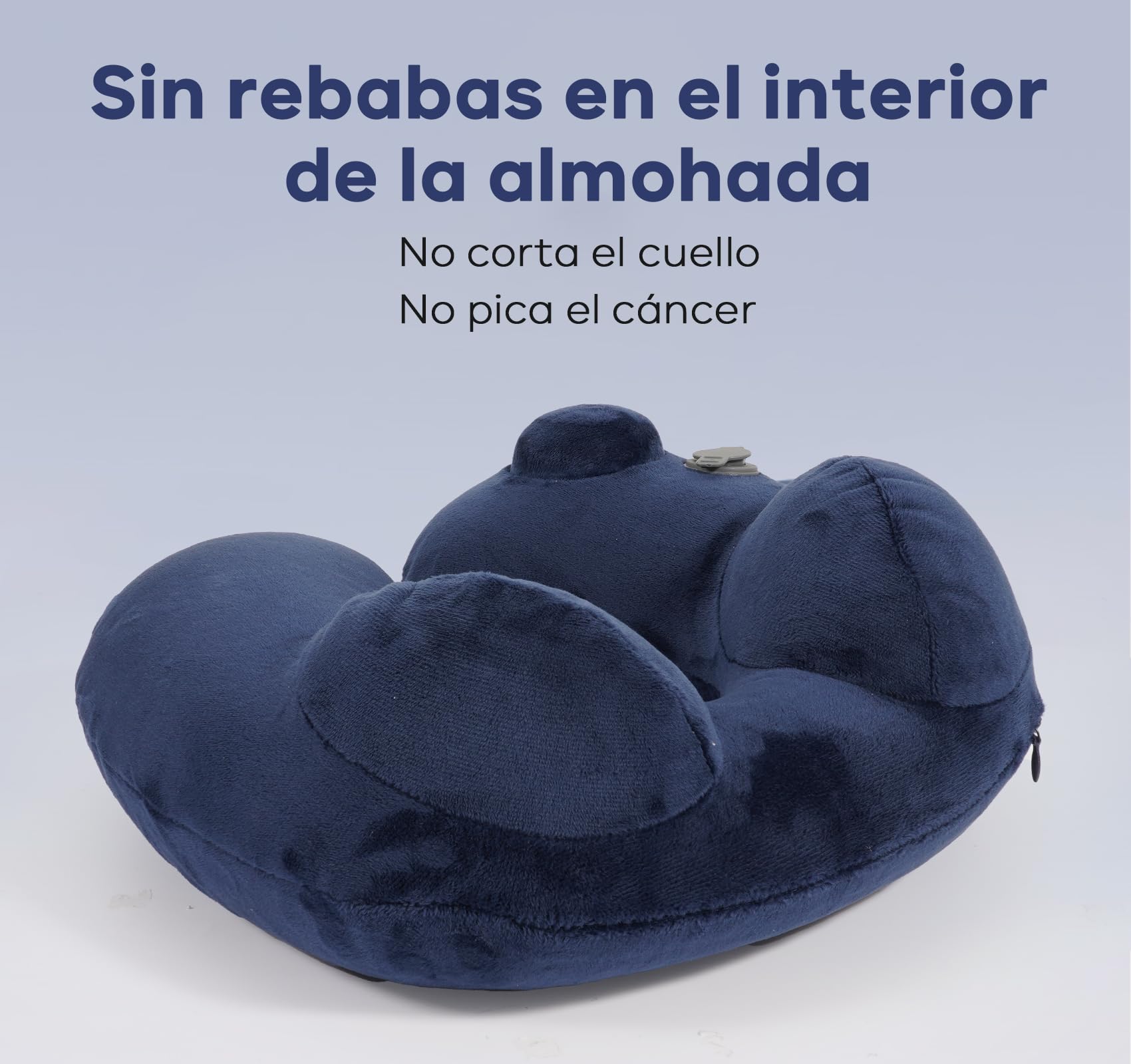 Almohada de Viaje 4 en 1, Almohada de Cuello,Almohada Avion Viaje Inflable con Máscara de Ojos,Tapones para Los Oídos Ruidosos,Bolsa con Cordón, Soporte de Cuello,para Avión,Oficina, Automóviles,Hogar