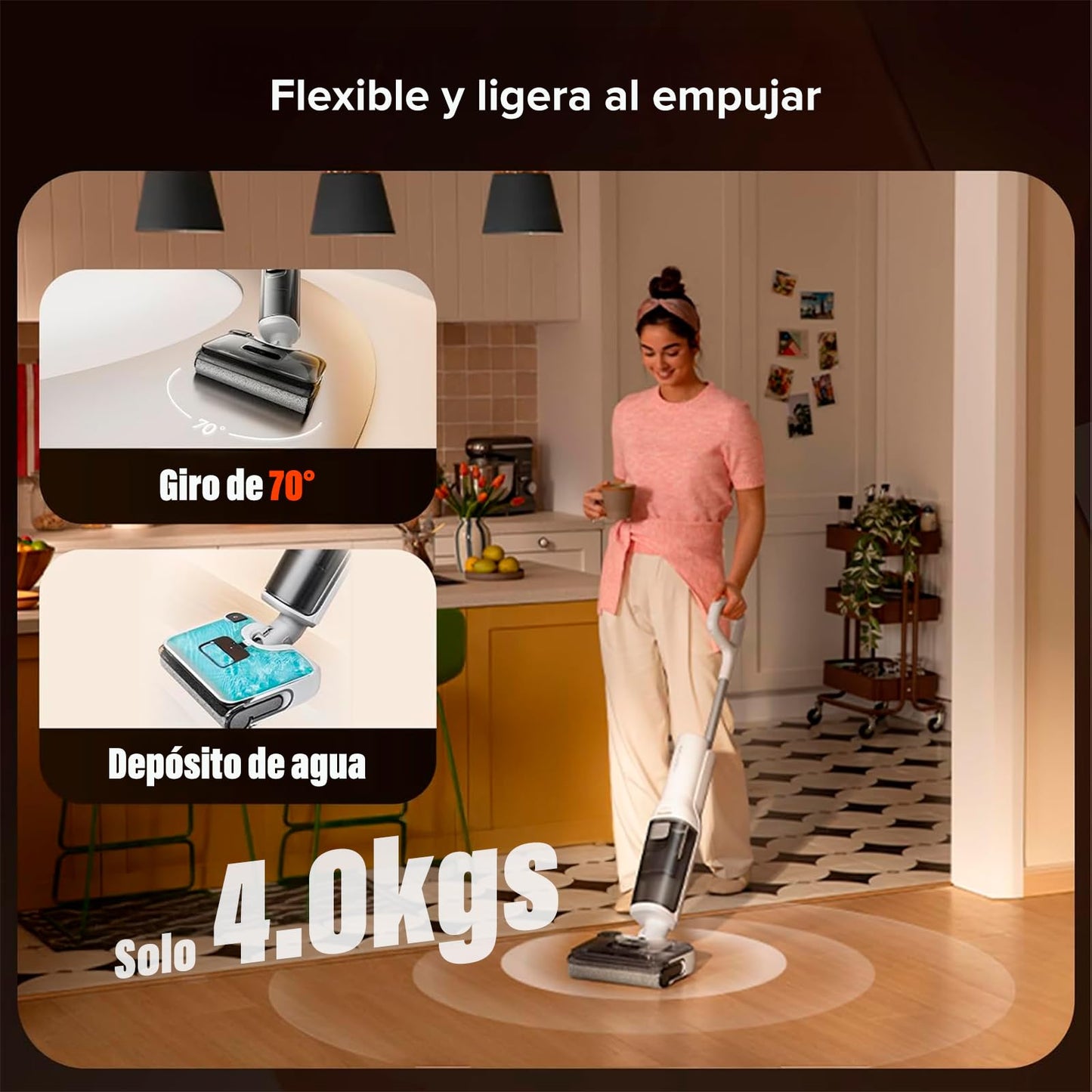 Aspiradora Inalámbrica Roborock F25 RT 20000 Pa Seco y Húmedo con Autolimpieza y Autosecado Para Piso Duro
