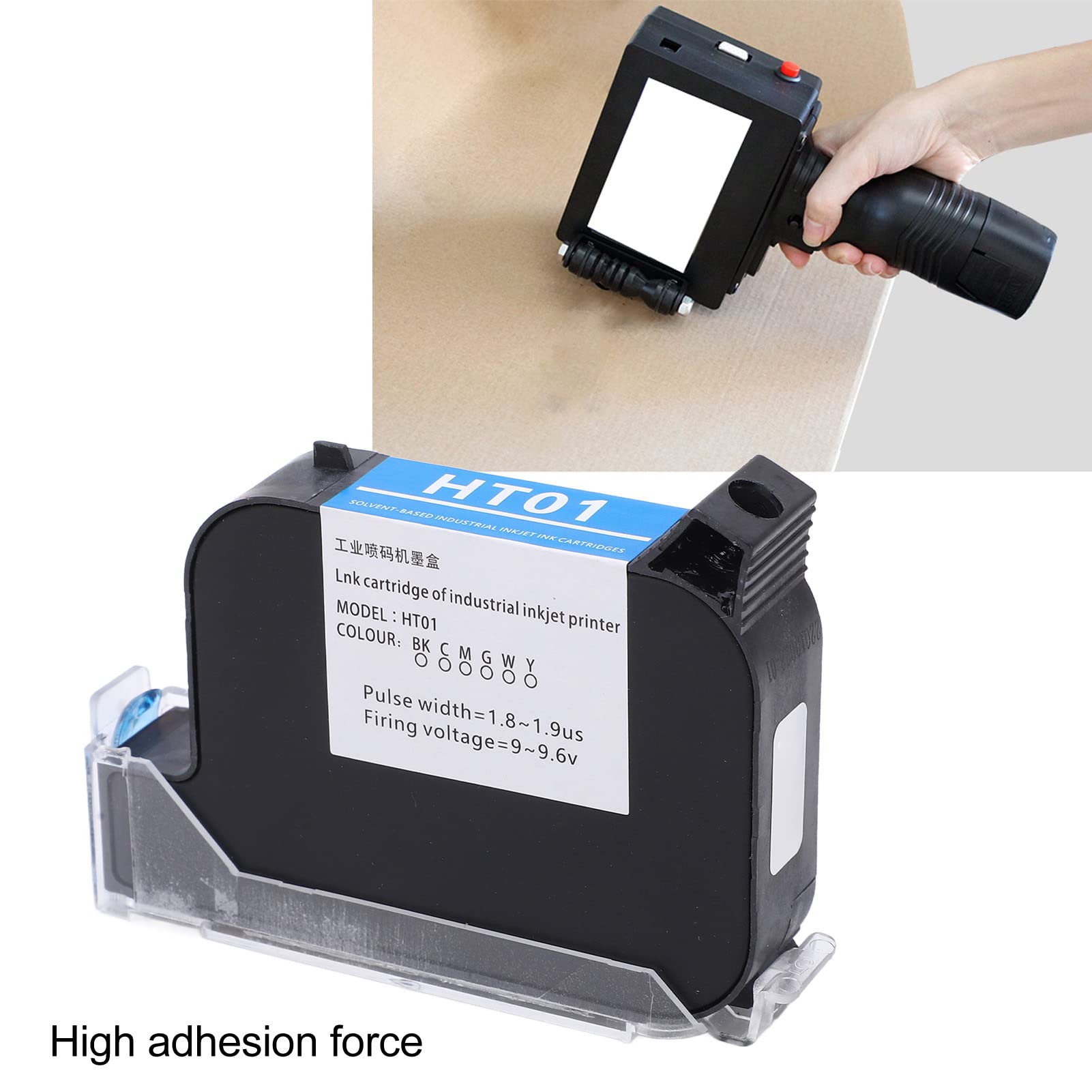 Cartucho de Tinta para Impresora de Inyección de Tinta, Cartucho de Tinta para Impresora Portátil HT01 de 42 Ml, Reemplazo de Cartucho de Impresora de Inyección de Tinta de (BLACK)