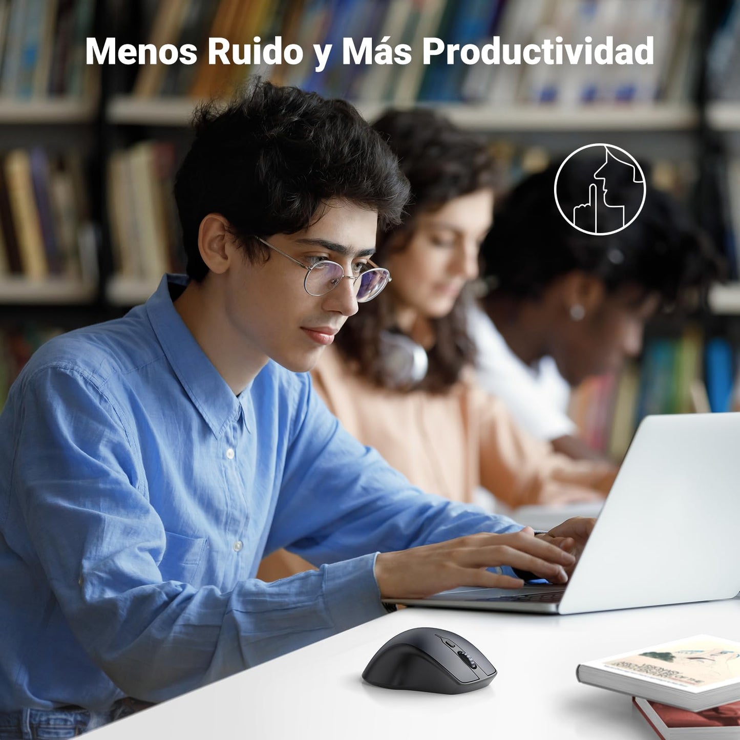 Ratón Bluetooth UGREEN Negro 6 Botones Ergonomía Avanzada 4 Niveles dpi