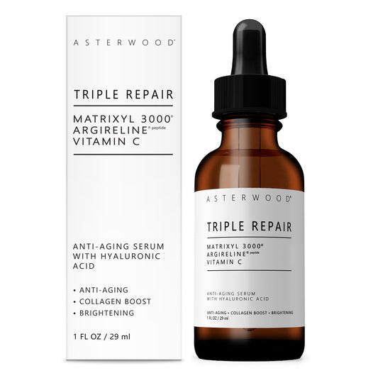 ASTERWOOD - MATRIXYL 3000 + ARGIRELINE + Vitamina C - Sérum con Ácido Hialurónico Orgánico - 1 oz - Reducción de Manchas Solares y Arrugas