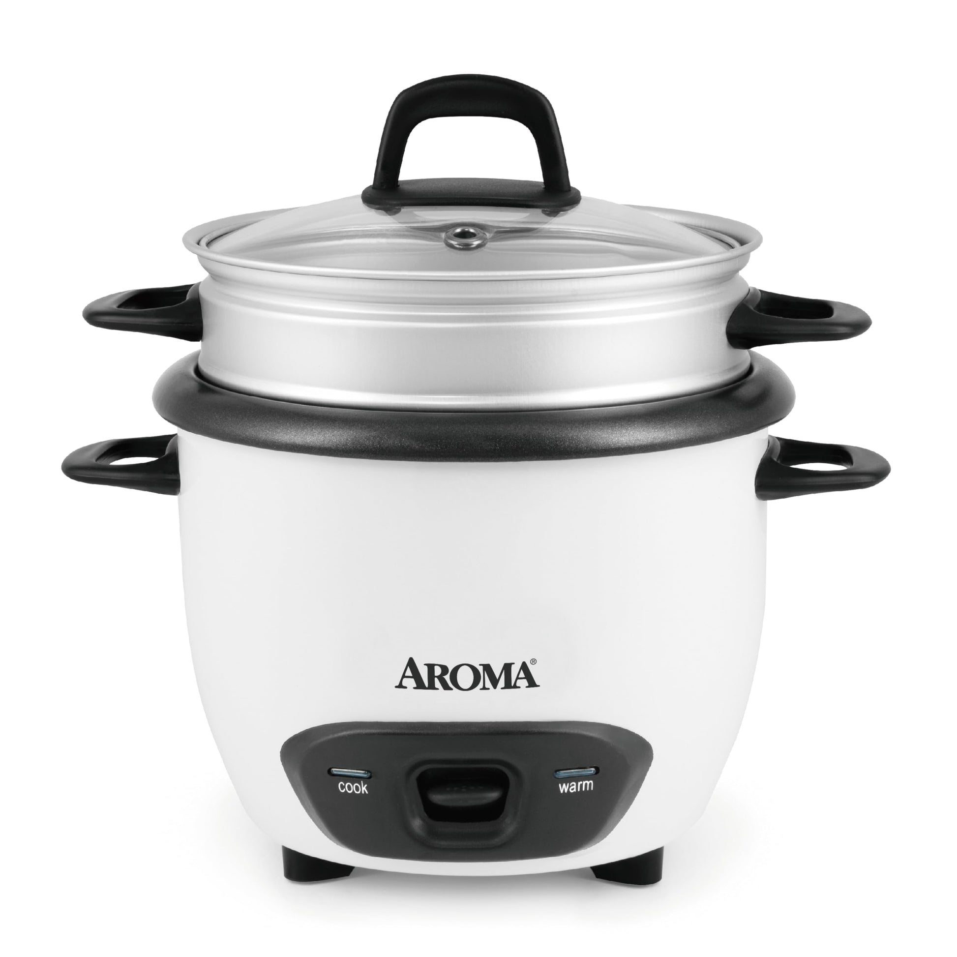 Aroma Arc arrocera y vaporizador de alimentos, 3 tazas (sin cocinar) 6 tazas (cocinado), Blanco, Paquete de 1, 1
