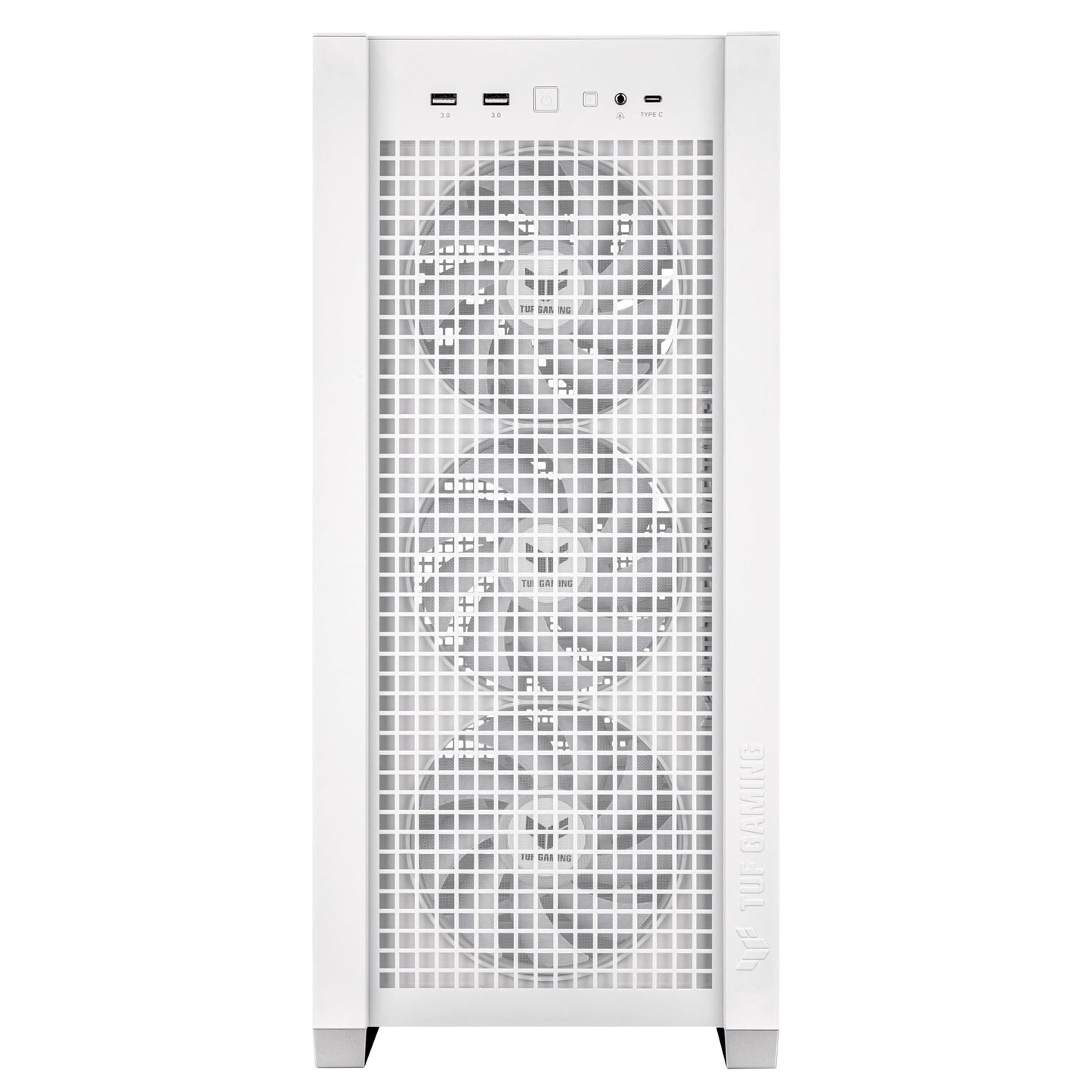 ASUS TUF Gaming GT302 ARGB White Edition ATX - Carcasa de Torre Media, Cuatro Ventiladores ARGB de 140 x 28 mm para Flujo de Aire y presión estática, Panel Intercambiable, Panel Superior Desmontable,