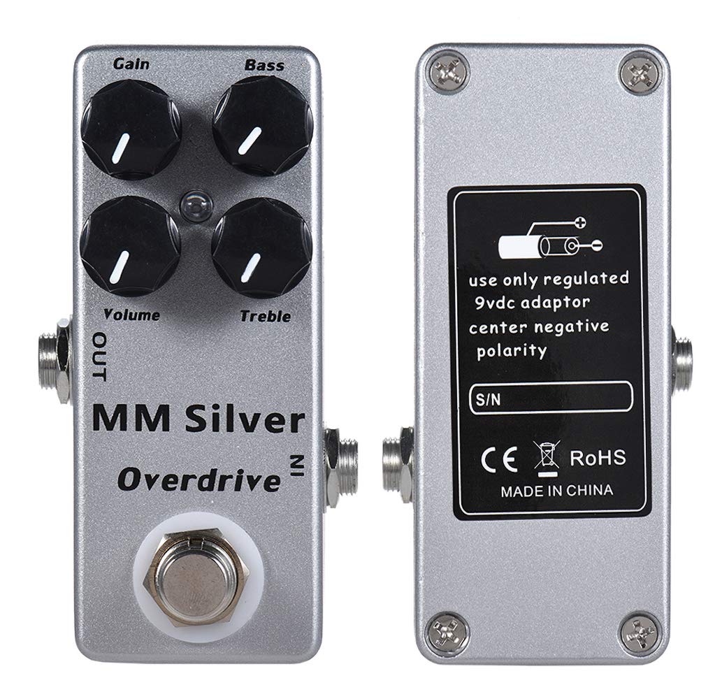 Pedal de Efecto Guitarra Eléctrica YMUZE Moskyaudio Mini Plateado Overdrive